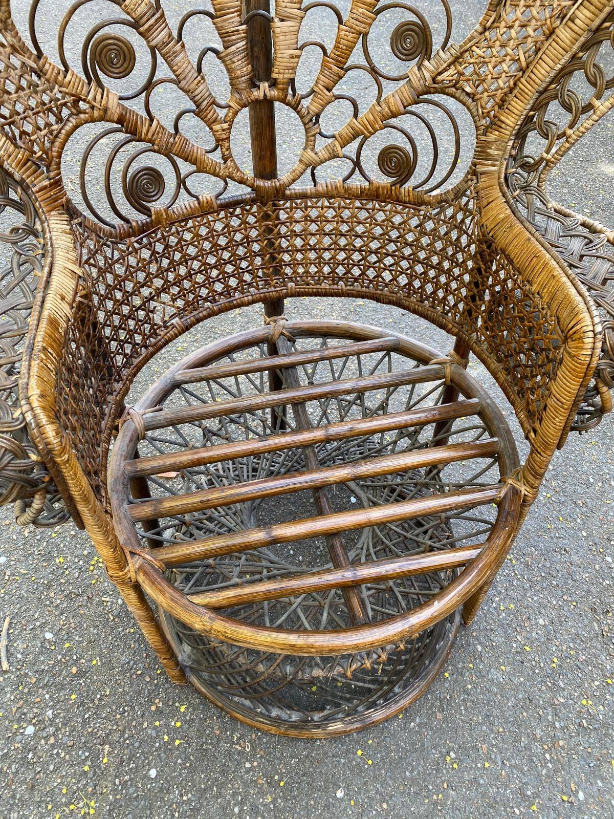 Emmanuelle peacock chair in rattan and wicker