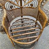 Emmanuelle peacock armchair in rattan and wicker