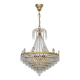 Large and antique chandelier, brass crown ceiling light, 7 tiers, 6 lights