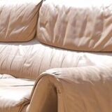 High-end leather sofa, beige De Sede sofa