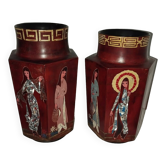 Pair of Vietnam lacquer vases from the 1950s