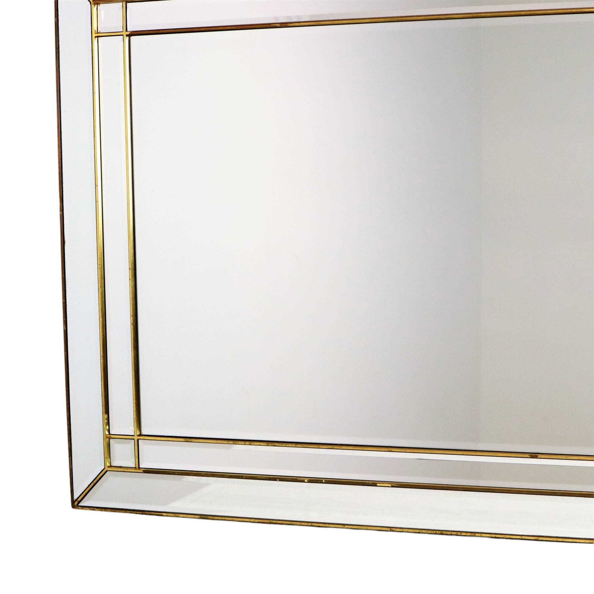Large Deknudt XL faceted mirror, Hollywood Regency design