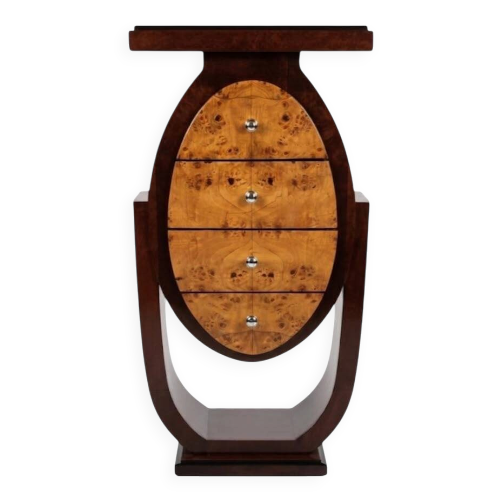Art Deco commode in rosewood and elm burl