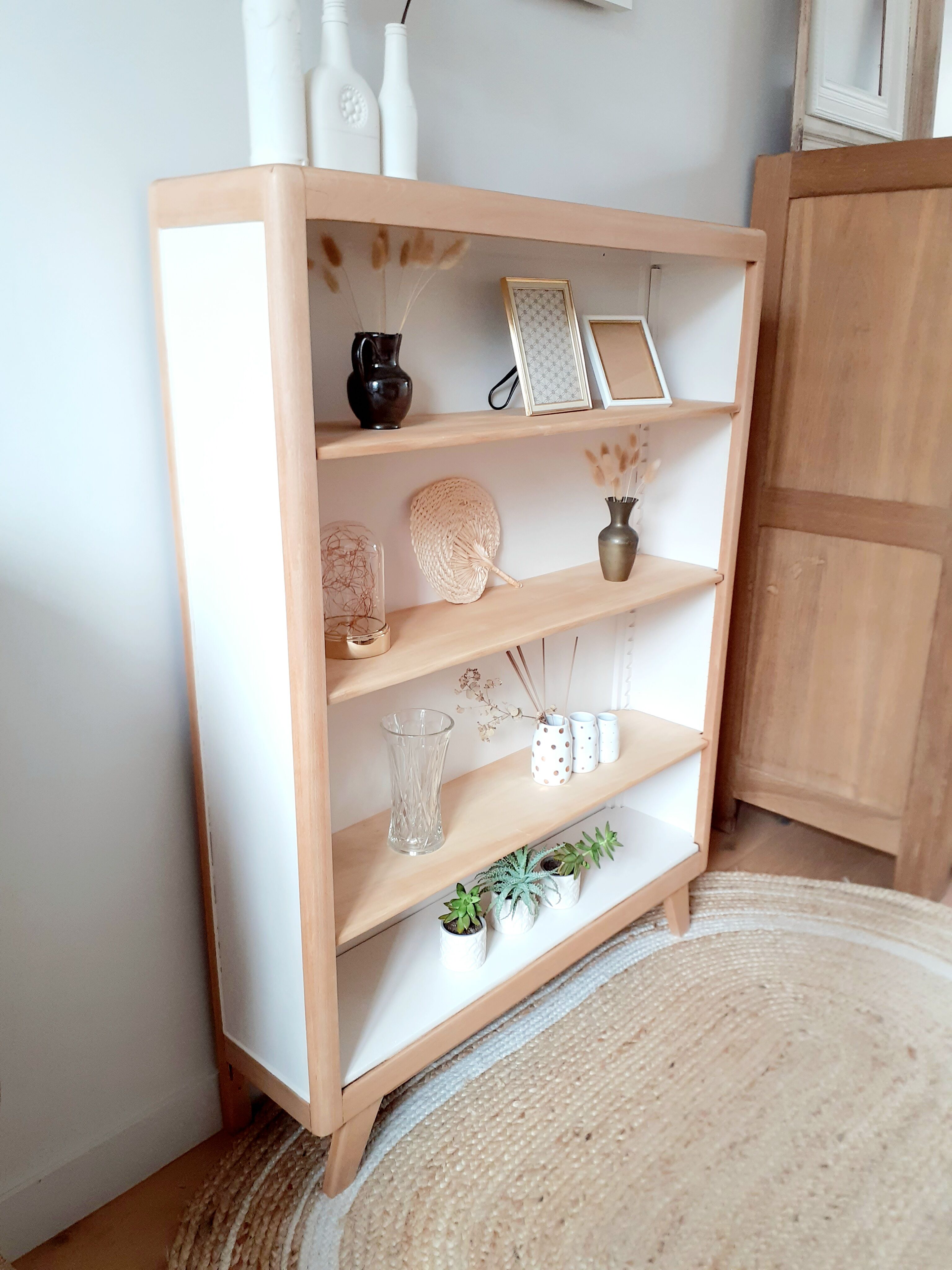 Vintage bookcase shelf 50s