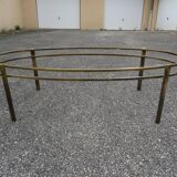 Coffee table low oval bronze doré Jacques Quinet 1950/1960