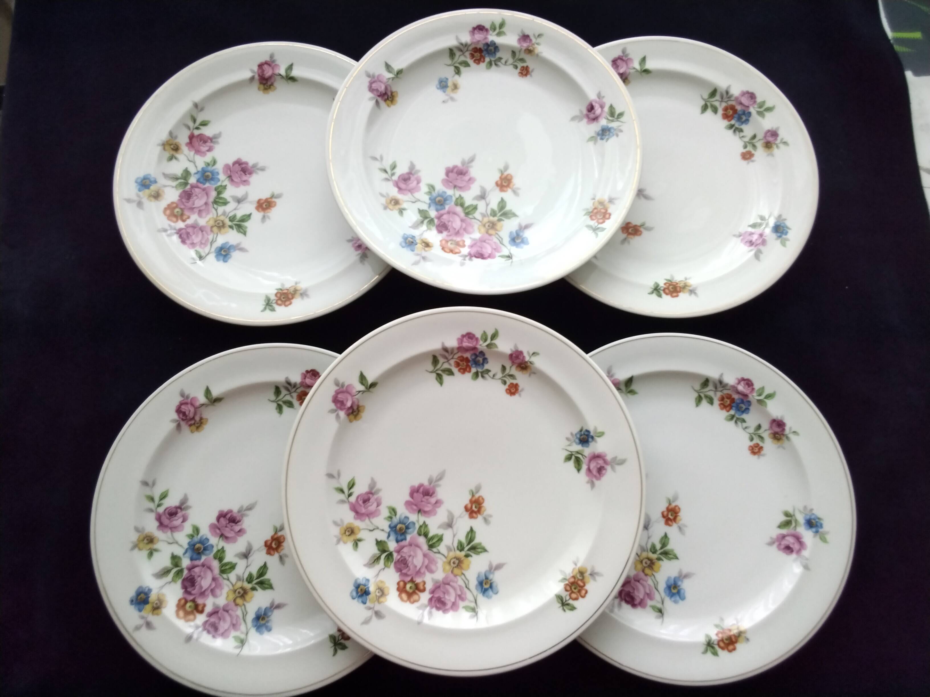 6 Limoges porcelain dinner plates Raynaud & Cie