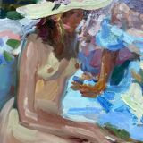 Oil painting on canvas, dimensions: height - 69 cm - width - 82 cm