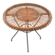Rattan table with metal leg