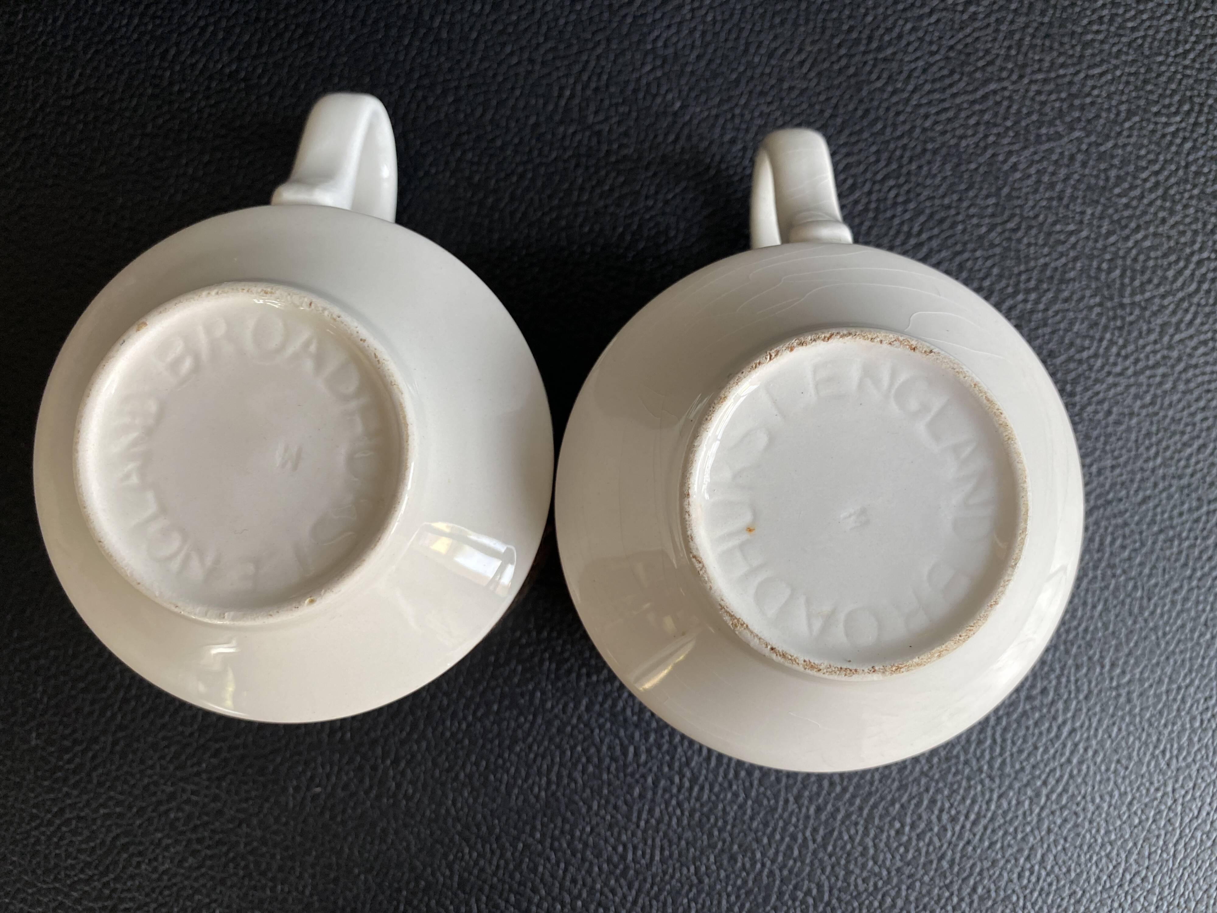 Duo of English Cups & Saucers Broadhurst Ironstone - Hunting Scene