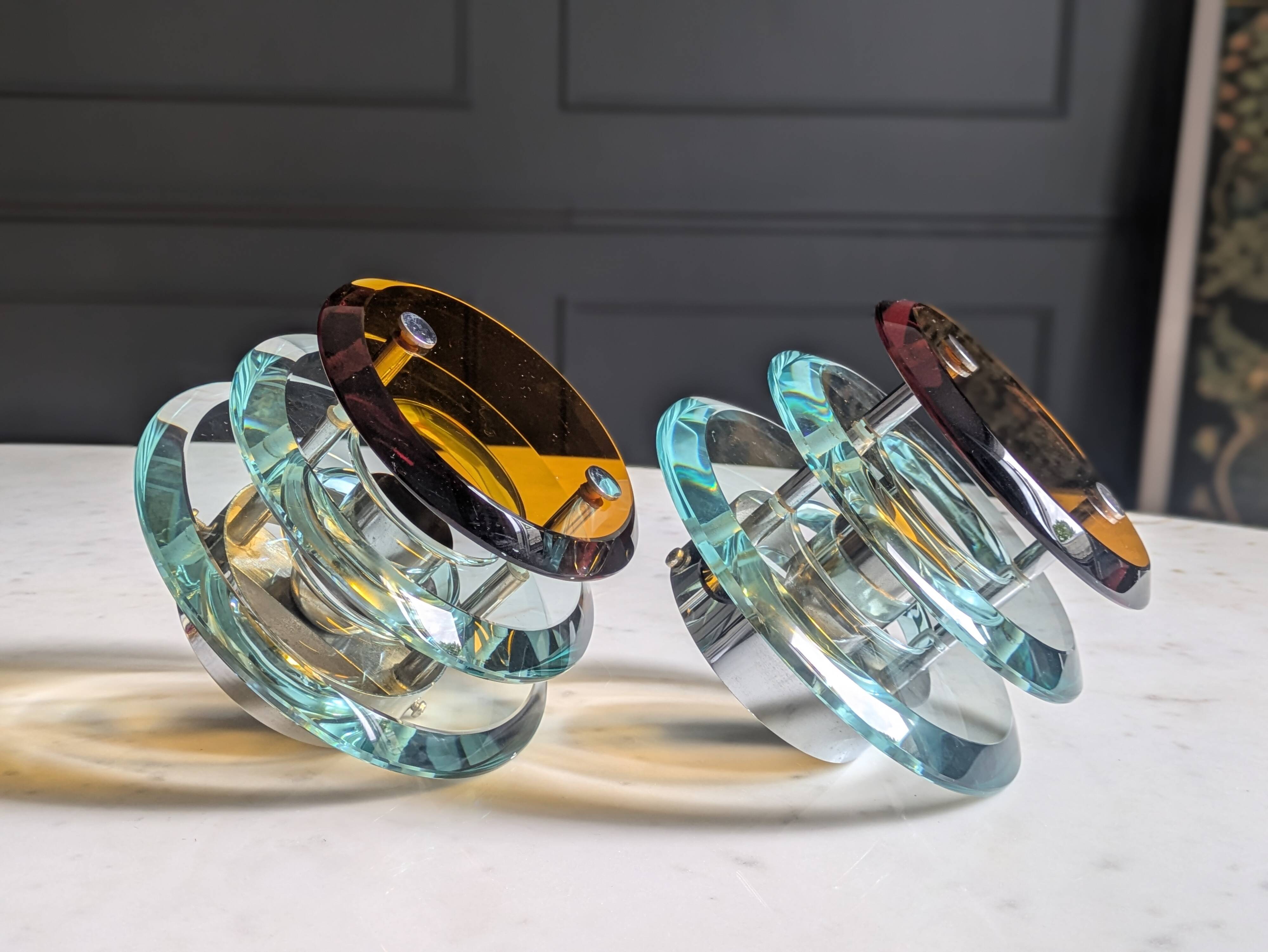 Italian vintage wall lights attributed to Fontana Arte.
