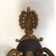 Pair Of Lucien Gau Style Double Swan Wall Lights With Opaque Glass Shades