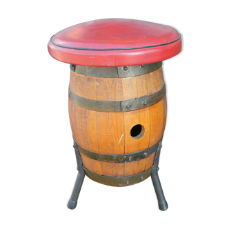 Tripod Stool Wooden Barrel