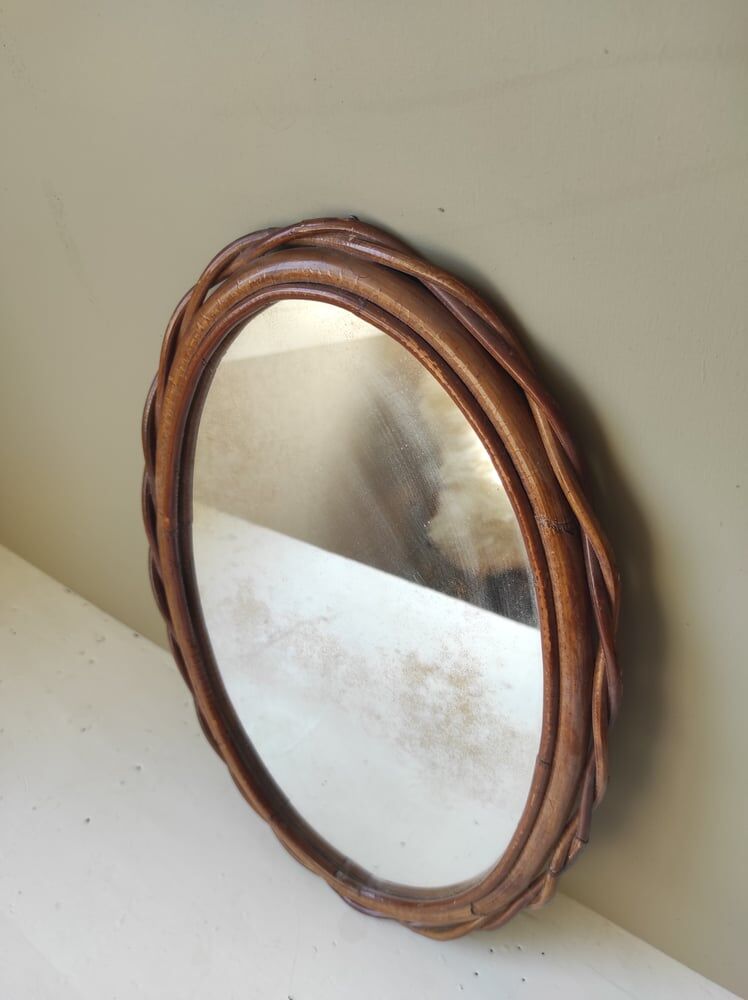 Miroir rotin 40x27cm