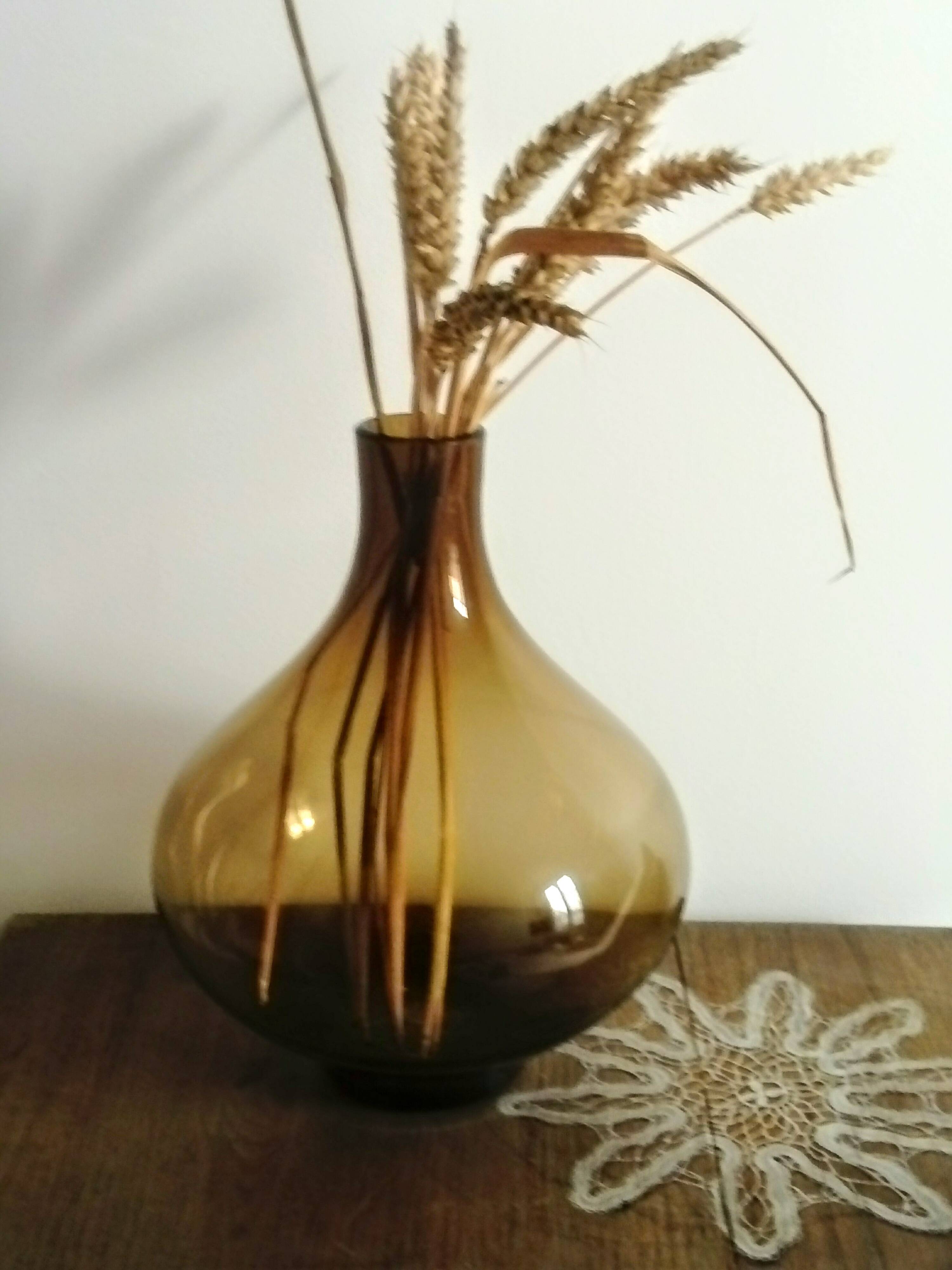 Brown smoked glass vase