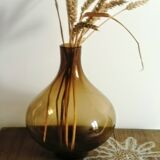 Brown smoked glass vase