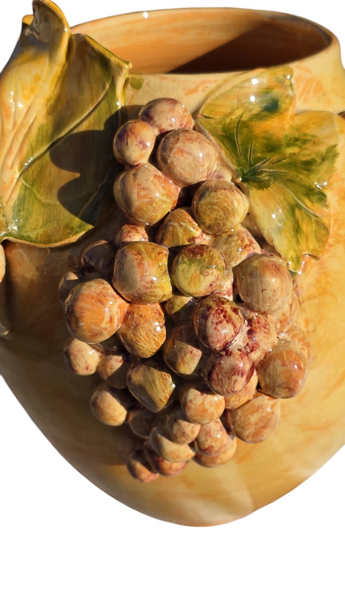 Provencal ceramic vase hand-painted in majolica