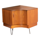 Retro Teak 1960s G Plan Fresco Corner Unit Bar Drinks Cabinet On Hairpin Legs