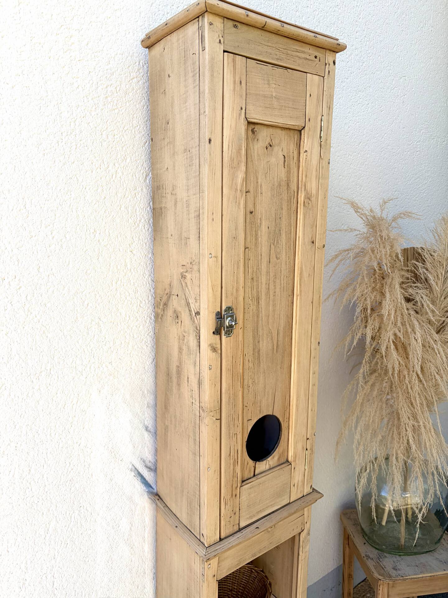Small wardrobe in raw wood