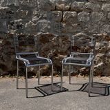 Pair of Sandow chrome chairs by René Herbst