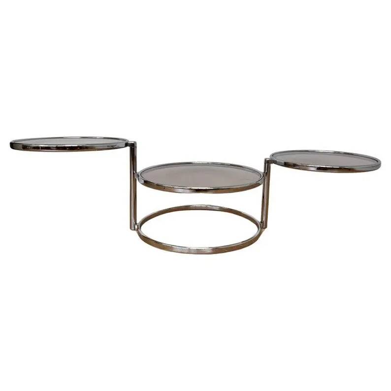 Midcentury Swivel and Folding Chrome Coffee Table, Germany, 1970s