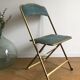 Vintage chaisor folding chair golden frame and blue velvet