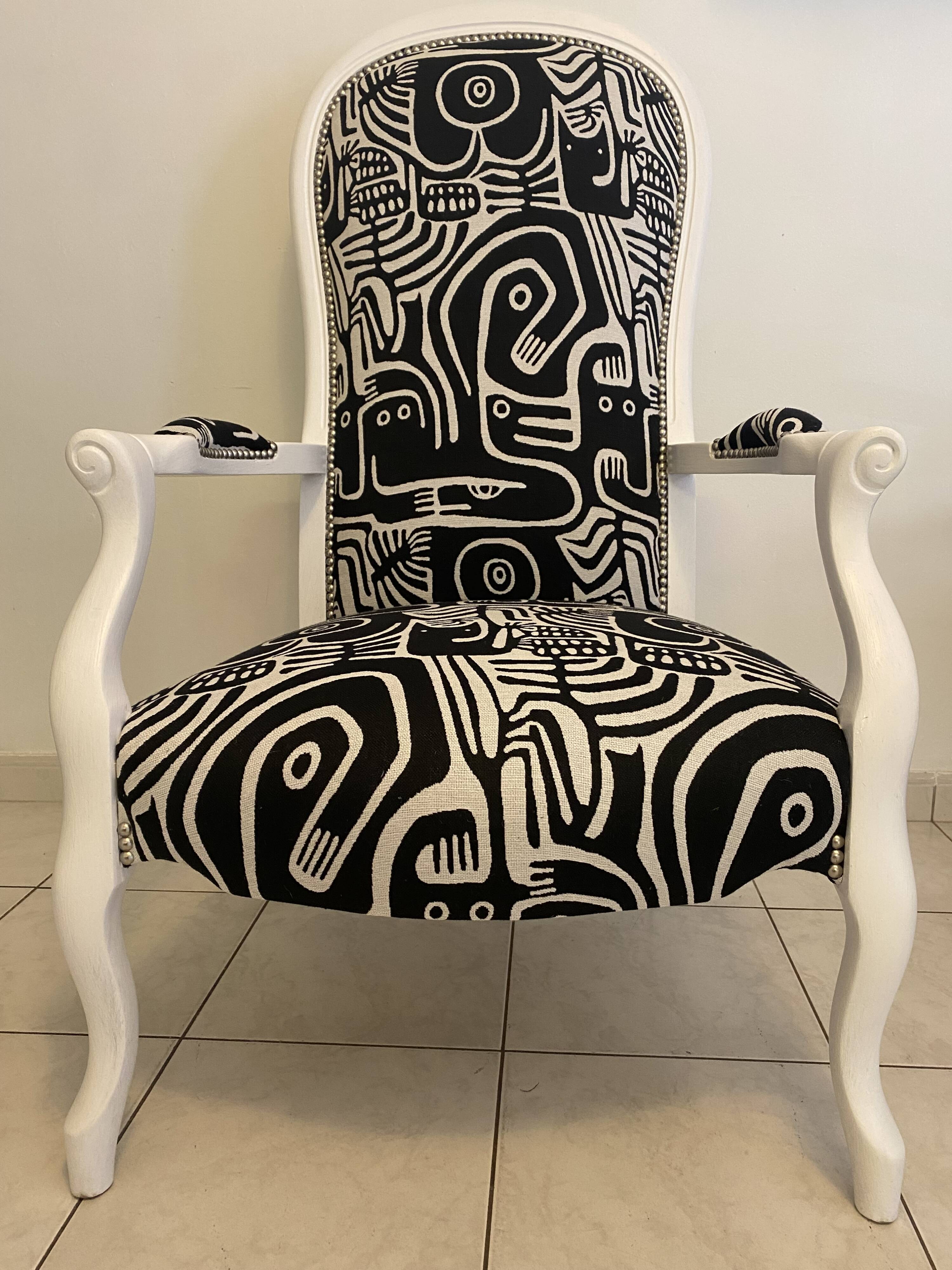 Fauteuil Voltaire, restauré