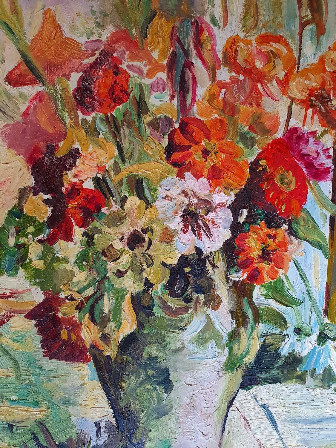 Old painting Summer bouquet signed Le Goff