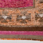 3x11 Vintage Pink & Brown Turkish Runner Rug, 87x339Cm