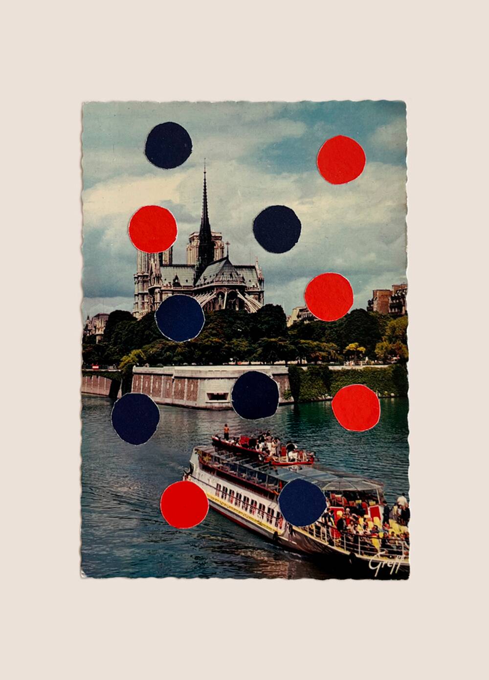 Paris Paris - Collage sur carte postale