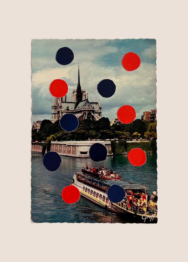 Paris Paris - Collage sur carte postale