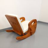 Brutalist rocking chair "sled" vintage