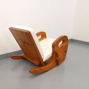 Brutalist rocking chair "sled" vintage