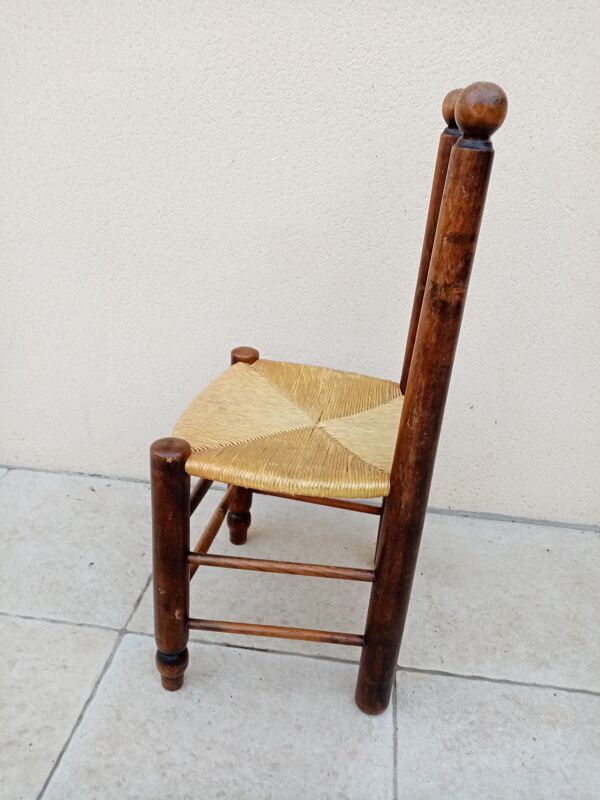 Chaise paille vintage Georges Robert