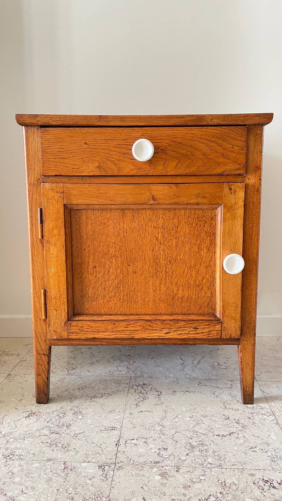 Oak bedside table from the 1950s