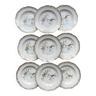 9 Vintage porcelain soup plates Real Opalor Export bird of paradise pattern