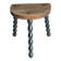 Antique wooden tripod stool with turned legs