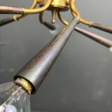 Lustre italien en laiton du milieu du siècle, années 1960