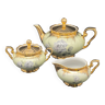 Tea set Porcelain Yellow Pink Patterns and Gilding