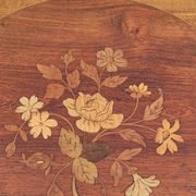 Selette pedestal side table Louis XV style with decorated marquetry and rosewood - 1900s