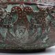 Cache-pot rond ottoman antique en cuivre gravé, vers 1850
