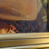 Painting 1950 signed bohemian portrait