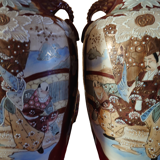 Pairs of satsuma baluster vases signed 19th Meiji period 1868-1912