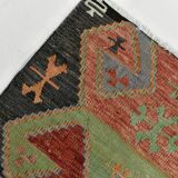 Red Blue Geometric Kilim Rug 112x207Cm SK 35319