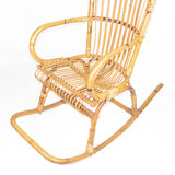 Rattan rocking chair Denmark, 1970s, Scandinavian style