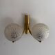 Simple two-armed wall light in brass and glass by Ball and Ball, Kaiser, 1960s, Germany.