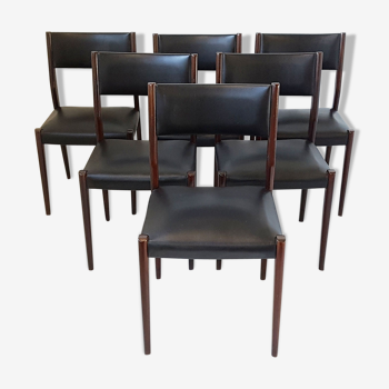 Suite of 6 Scandinavian chairs 1960