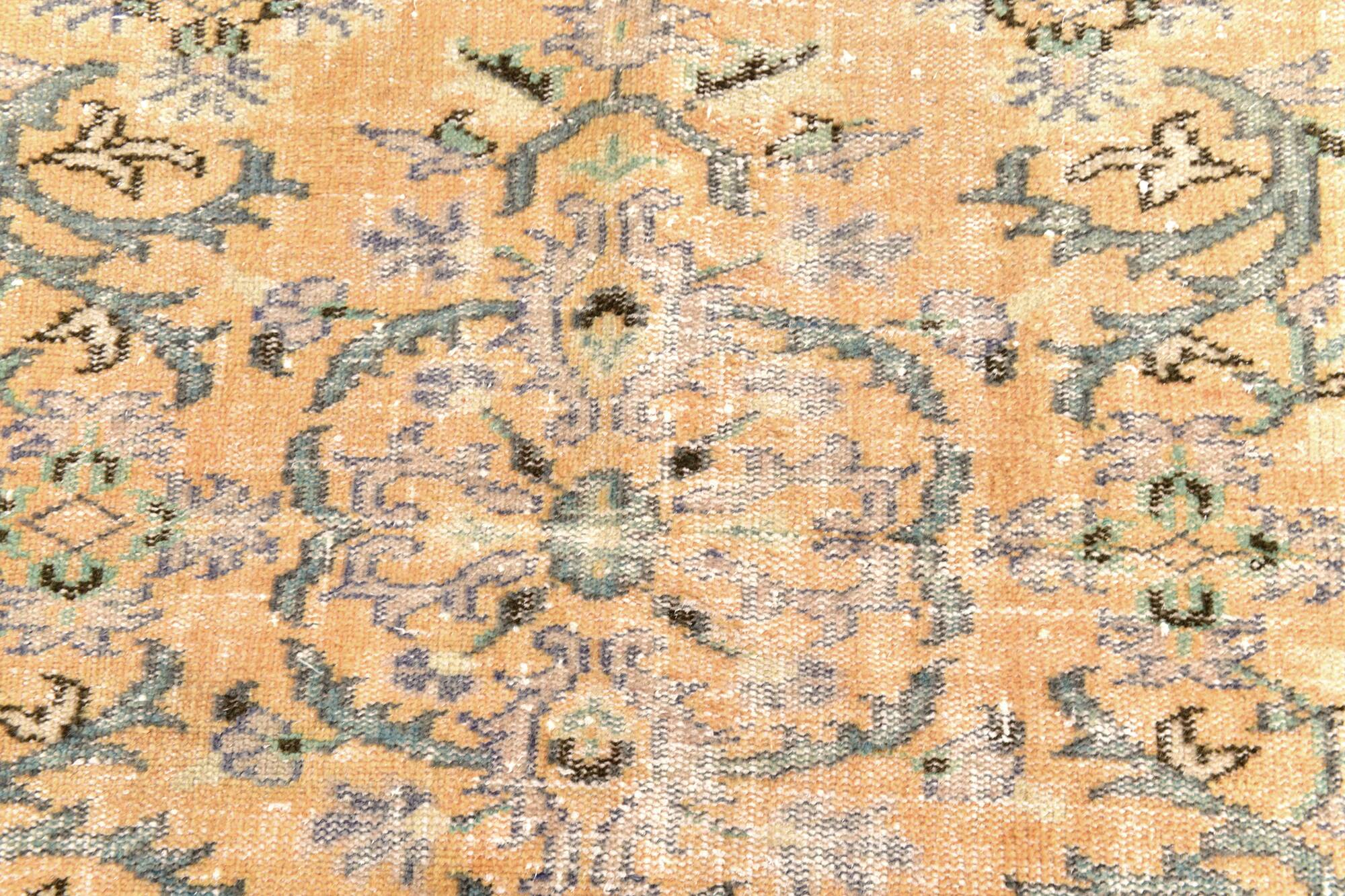 5x8 Mustard & Yellow Bordered Vintage Rug, 160x255Cm