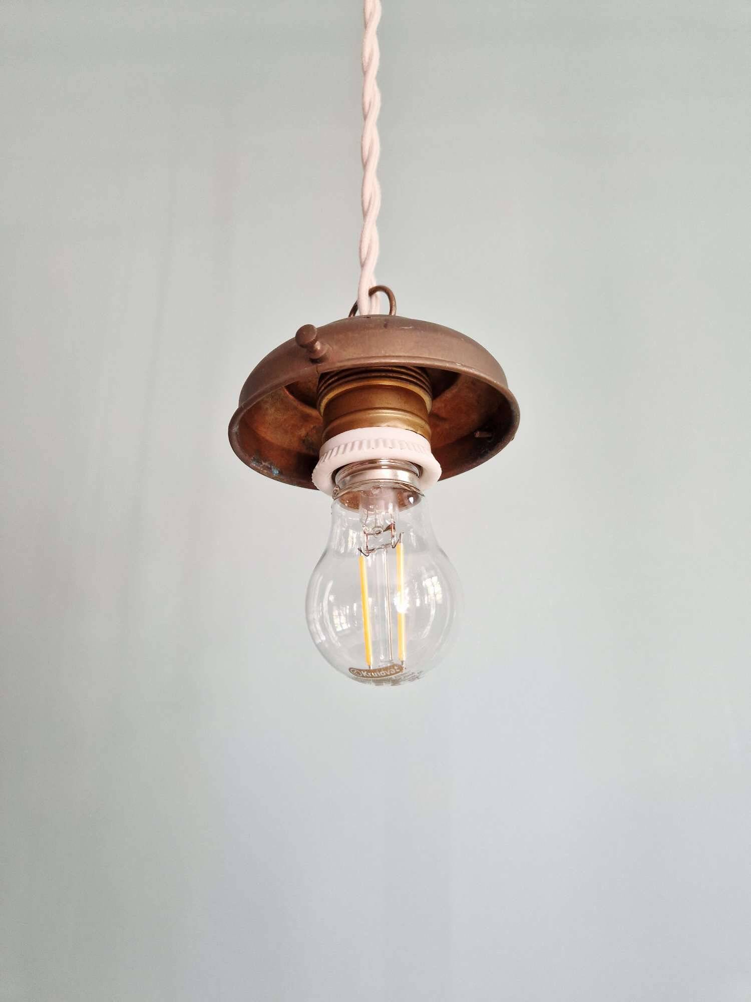 Art Deco satin glass pendant light, 1920s-30s