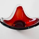 Ruby platter, Murano glass, Italian design, 1960s, made in Italy