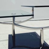 Table basse en verre vintage de design danois à deux niveaux